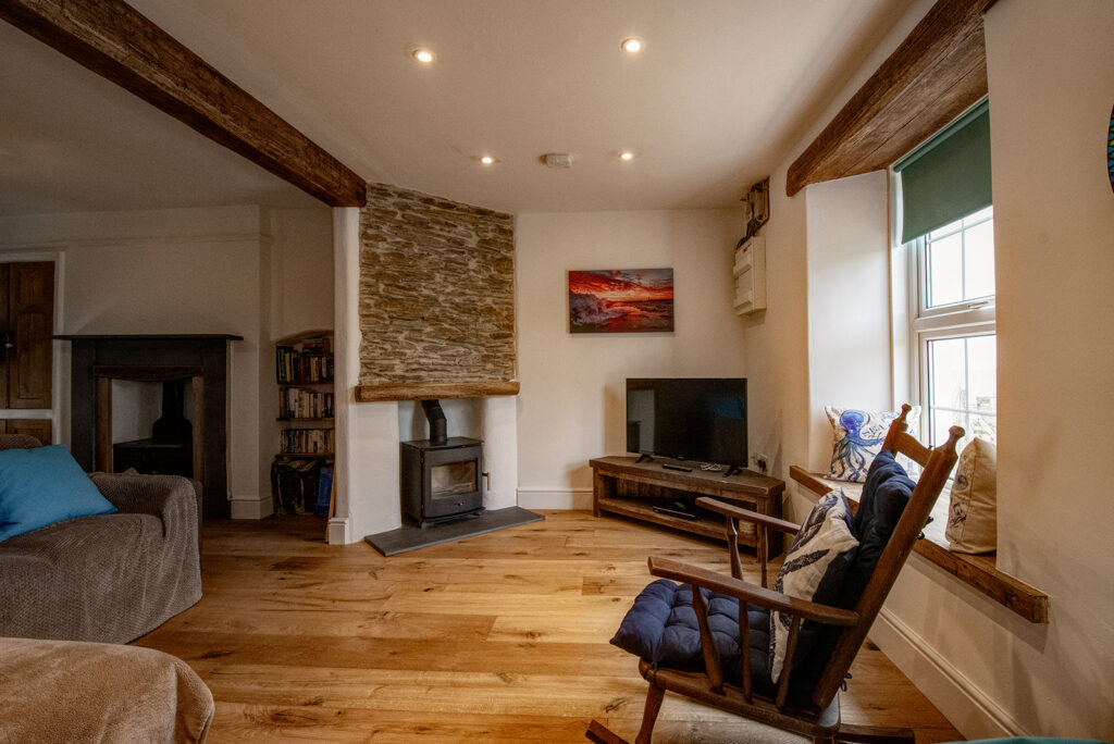 Coastguards View, Mevagissey - comfortable lounge area with large flat screen TV